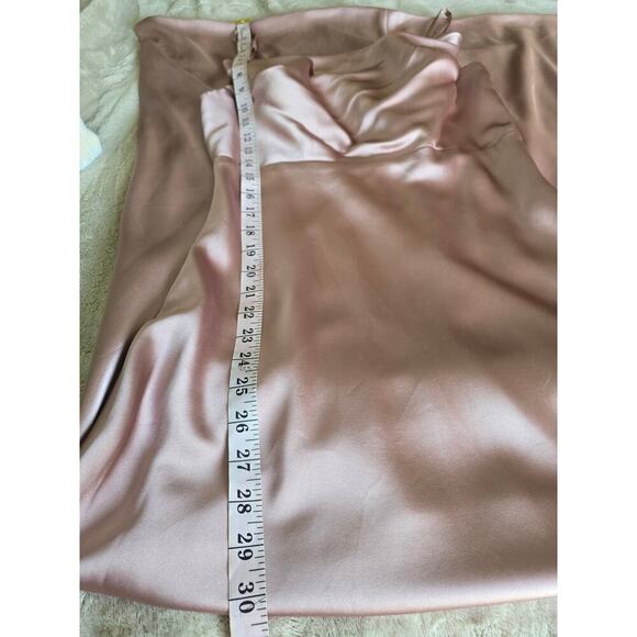 Revelry Pink Ember Satin Maxi Gown Bridesmaid Wedding Formal Side Slit Size 8 - Picture 11 of 11